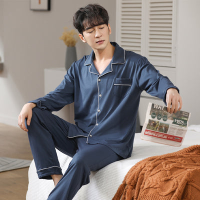 Pijama Cardigan Modal para Hombre - Manga Larga Primavera Otoño - Image 6