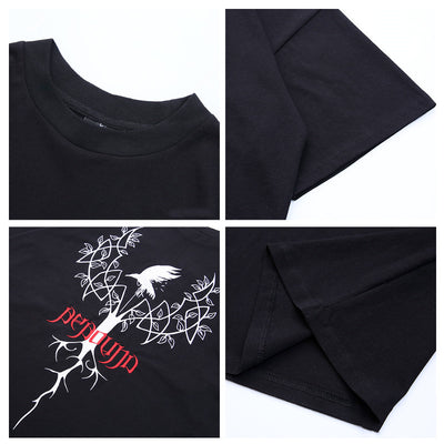 Playera de Manga Corta Estilo Anime Hip-Hop con Estampado Gráfico - Image 8