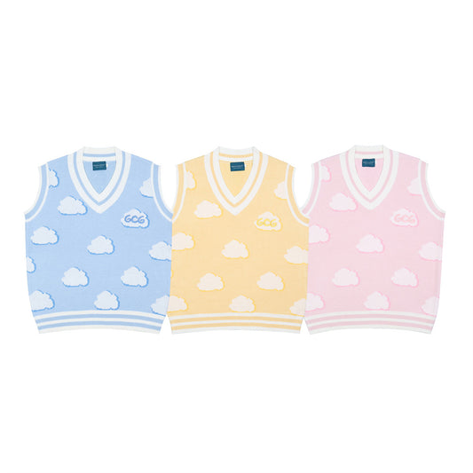 Chaleco Tejido Suelto Jacquard Cuello V sin Mangas para Hombre