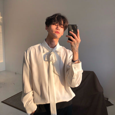 Camisa Suelta de Lino Blanco para Hombre - Diseño Minimalista