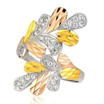 Anillo de Hoja Plata Esterlina y Oro para Dedo Índice - Image 4