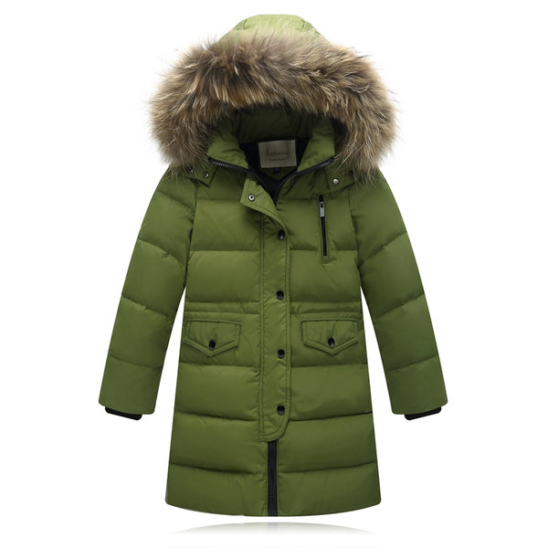 Chaqueta Acolchada Infantil con Cuello de Pelaje - Abrigo Grueso Unisex