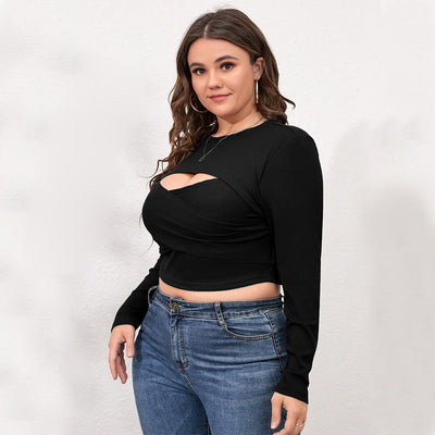 Blusa Manga Larga Ajustada con Detalles Calados para Mujer - Image 3
