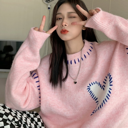 Suéter Holgado para Mujer con Diseño Love - Tejido Grueso y Cómodo - Image 12