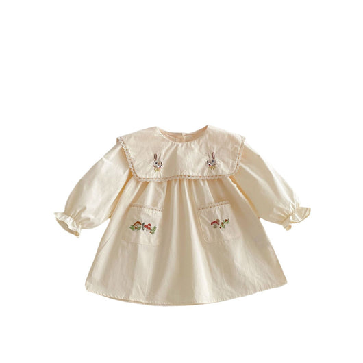 Vestido Infantil Coreano con Bordado de Conejo Animado - Image 5