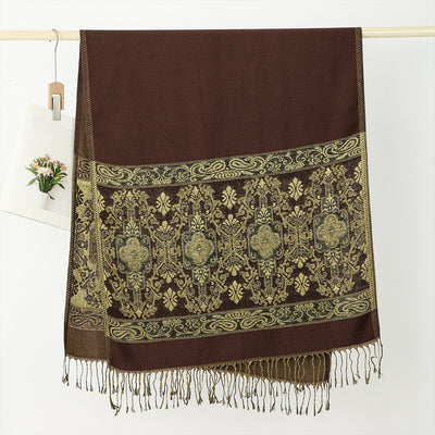 Pañoleta Bohemia Estampado Anacardo con Flecos - Image 12
