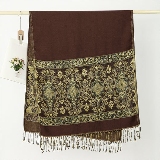 Pañoleta Bohemia Estampado Anacardo con Flecos - Image 12