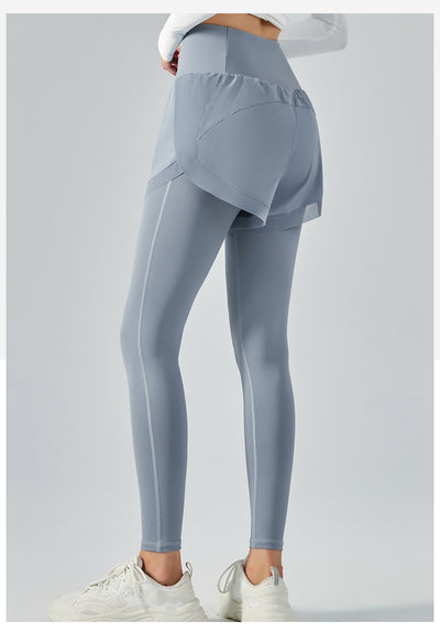 Leggins de Cintura Alta con Efecto Dos Piezas y Malla Antiexposición - Image 14
