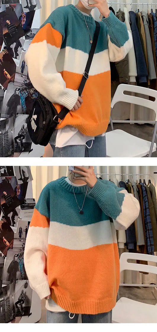 Suéter Holgado Estilo Hong Kong para Hombre - Diseño Coreano Moderno - Image 12