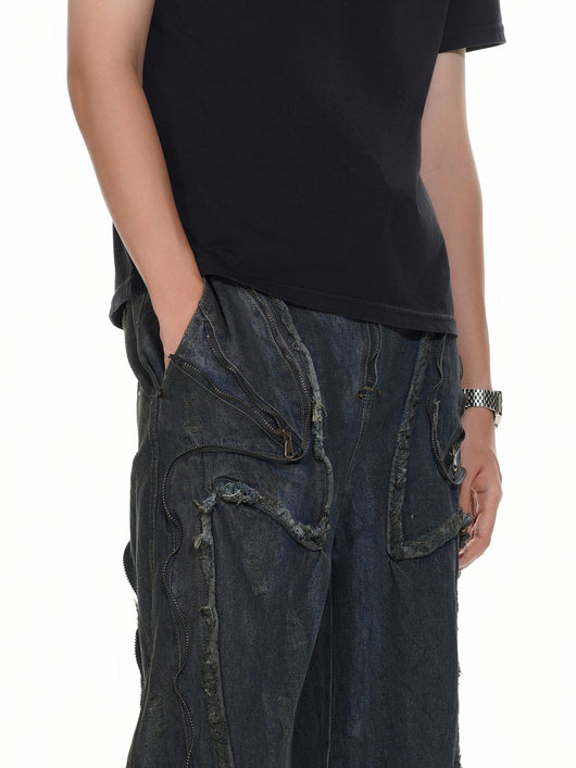 Pantalones Vaqueros Oversized Estilo Urbano Americano Corte Pesado - Image 10