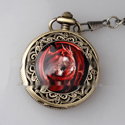 Reloj de Bolsillo Retro Clásico con Calavera de Cerámica Talla Grande - Image 11