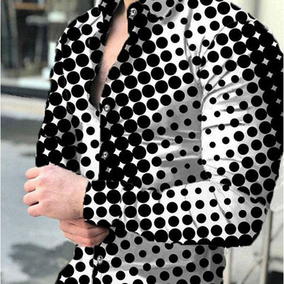 Camisa Casual de Manga Larga con Impresión Digital 3D para Hombre - Image 9