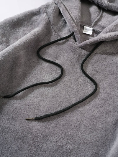 Conjunto de Sudadera con Capucha y Shorts en Fleece Coral para Hombre Talla Grande - Image 25