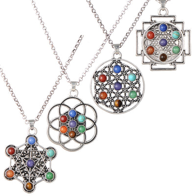 Collar Colgante de Piedra Energética Plata Oculta para Yoga - Image 10