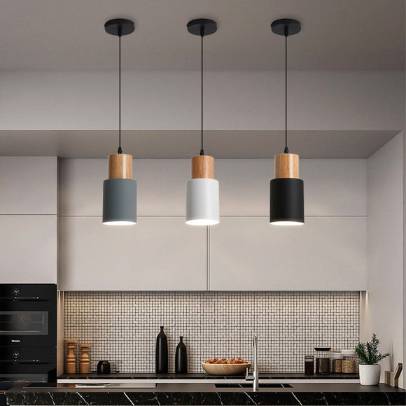 Lámpara de Techo Macarrón de Madera - Diseño Minimalista y Elegante