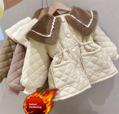 Abrigo Acolchado de Algodón y Terciopelo para Niñas - Image 10