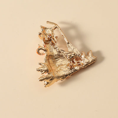 Broche Navideño Muñeco de Nieve Dorado de Lujo - Image 8