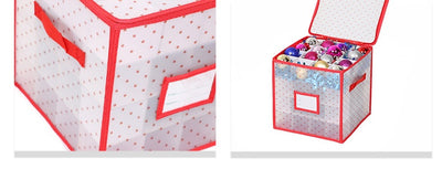 Caja Organizadora de Esferas Navideñas Rojo PVC - Image 11