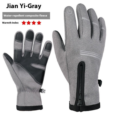 Guantes de Cuero Térmicos Aislados con Forro Polar para Motociclismo Invernal - Image 11