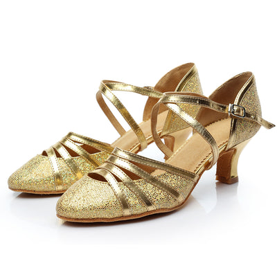 Zapatos de Danza Latina y Moderno con Tacón Medio - Suela Blanda y Cuero Brillante - Image 5