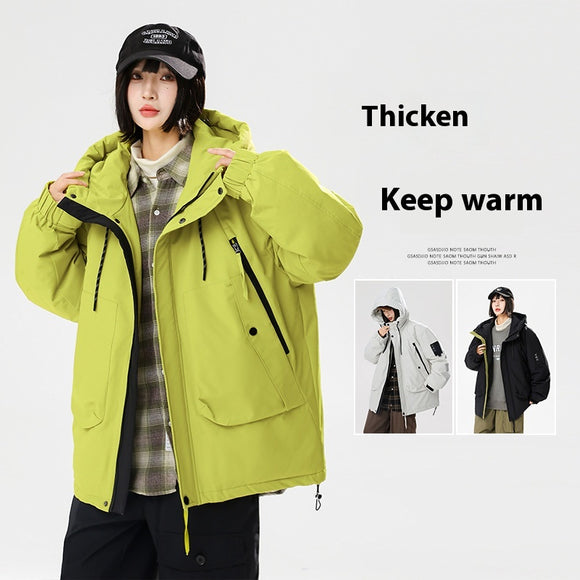 Chaqueta Acolchada Exterior Suelta y Moderna