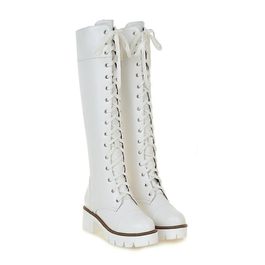 Botas Altas con Cordones y Tacón Bajo - Image 14