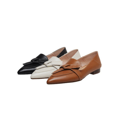 Zapatos de Cuero Completo con Moño Puntiagudo - Image 11