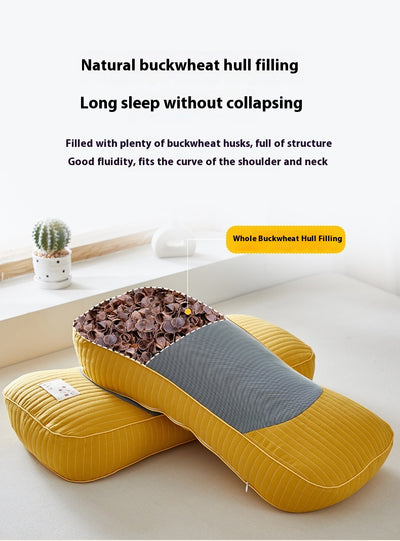 Almohada de Cáscara de Trigo Sarraceno con Funda de Algodón Resistente - Image 11