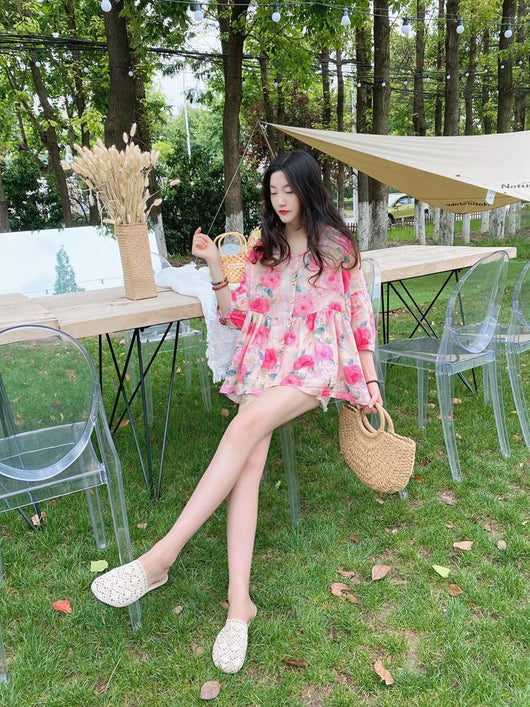 Blusa Vintage Cuello Muñeca Manga Abullonada - Modelo Holgado Verano - Image 15
