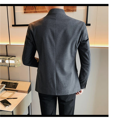 Blazer Slim Fit Ruoshuai para Hombre - Chaqueta Casual de Otoño - Image 11
