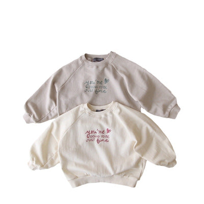 Suéter Infantil Oversize con Bordado de Letras - Manga Larga Cuello Redondo - Image 5