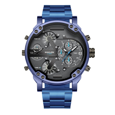 Reloj Hombre Dial Grande Tendencia Europa América Personalidad Dos Zonas - Image 22