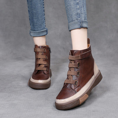 Botas Altas de Cuero con Detalles en Contraste y Suela Blanda - Image 16