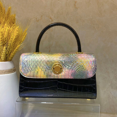 Bolso Cartera de Cuero Genuino con Patrón Pitón - Image 9