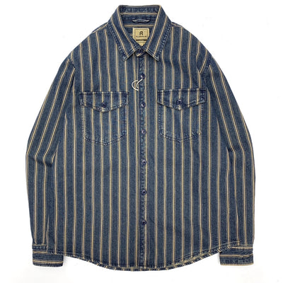 Camisa Denim Retro Japonesa de Algodón para Hombre - Image 9