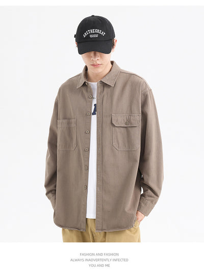 Camisa Oxford Estilo Hong Kong con Bolsillos Dobles - Corte Holgado Casual para Hombre - Image 28