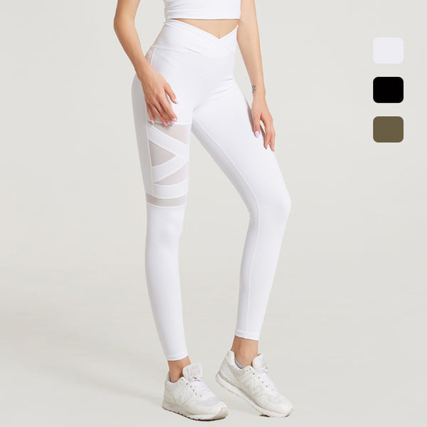 Pantalones de Yoga con Levantamiento de Caderas y Abdomen - Malla Cosida