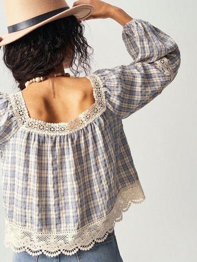 Blusa de Encaje Patchwork para Mujer - Image 32