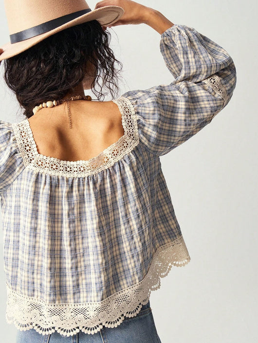Blusa de Encaje Patchwork para Mujer - Image 32
