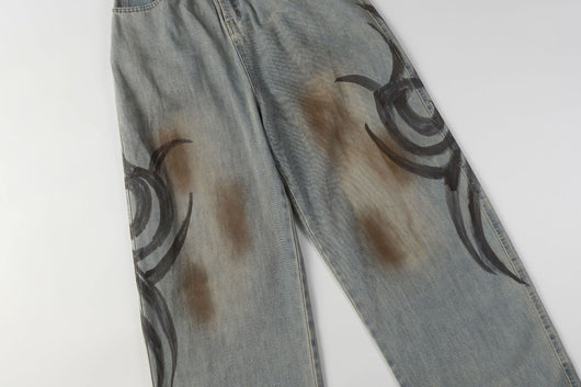 Jeans de Diseño Industrial Americano con Lavado Pesado - Image 12