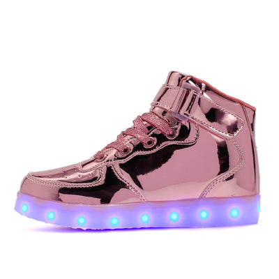 Zapatillas Deportivas Altas con Velcro Luminoso Recargables para Niños - Image 7