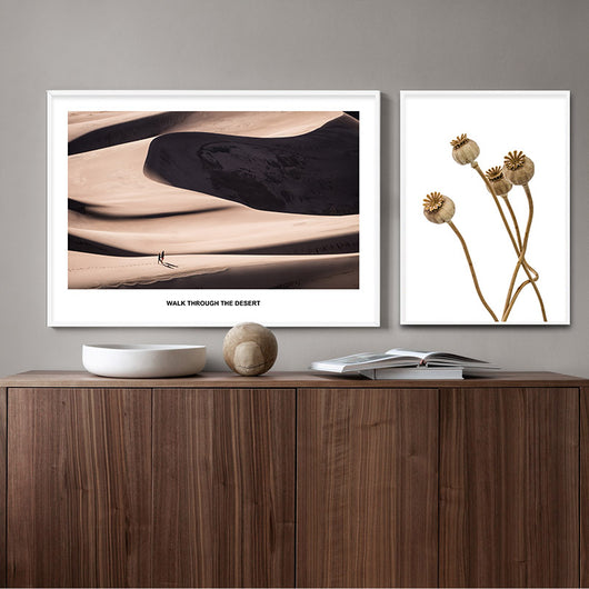 Cuadro Decorativo Boho Mujer Nórdico con Caña y Hierba - Image 3