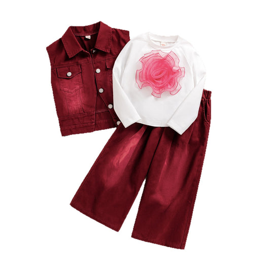 Conjunto Elegante: Blusa Floral 3D Manga Larga con Pantalón Ancho - Image 5