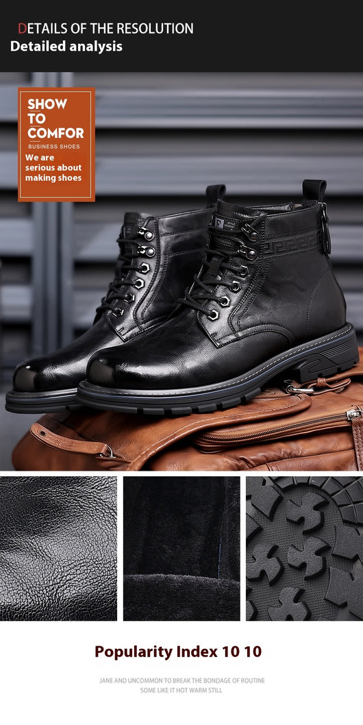 Botas de Trabajo Estilo Británico en Cuero - Calzado Profesional Versátil - Image 13