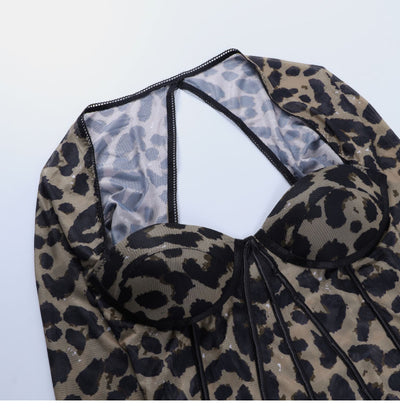 Blusa Estampado Leopardo Vintage de Una Pieza - Image 6