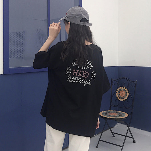 Playera de Algodón para Mujer con Letras - Manga Corta - Image 11