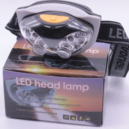 Linterna Frontal LED para Camping - 6 LEDs con Luz Blanca y Roja