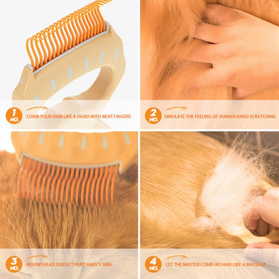 Peine Deslanador para Perros y Gatos - Cepillo Masajeador de Forma Concha para Eliminar Pelo Suelto - Image 14