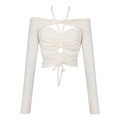 Blusa Hombros Descubiertos con Cintura Ajustable y Detalles Calados - Image 13