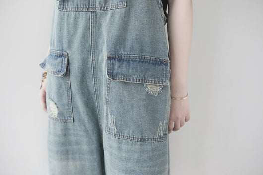 Enterizo Harem Denim Retro Talla Grande para Mujer - Image 20